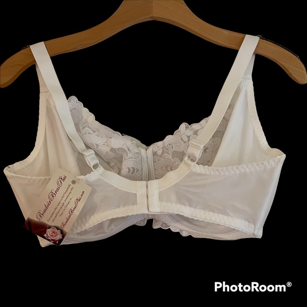 NWT White Full Size Unlined Underwire Bra w/ Lace Trim, Size 36H - Picture 4 of 8
